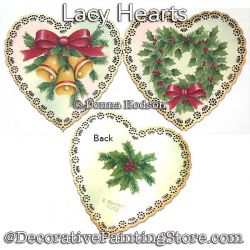 Lacy Hearts Christmas Ornaments Painting Pattern PDF DOWNLOAD - Donna Hodson