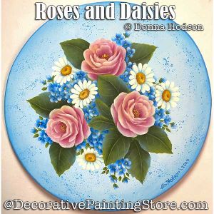 Roses and Daisies Painting Pattern PDF DOWNLOAD - Donna Hodson