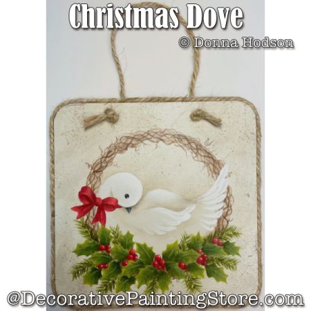 Christmas Dove Ornament Painting Pattern - Donna Hodson