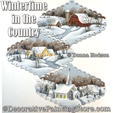 Wintertime in the Country Ornaments Painting Pattern - Donna Hodson