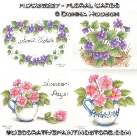 Floral Cards Painting Pattern - Donna Hodson
