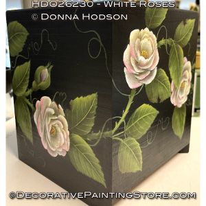 White Roses Painting Pattern - Donna Hodson