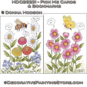 Pick Me Cards and Bookmarks Painting Pattern - Donna Hodson