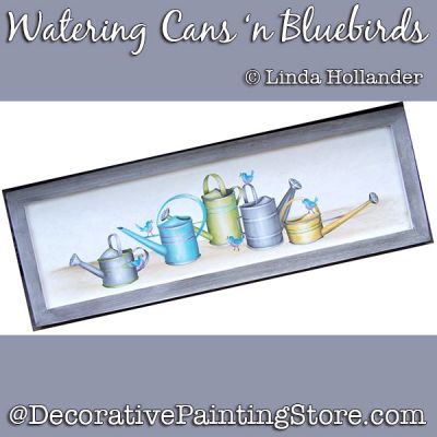 Watering Cans n Bluebirds Download - Linda Hollander