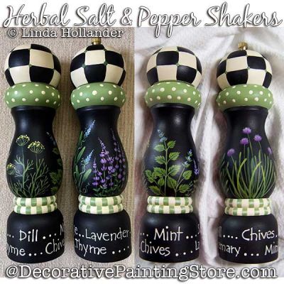 Herbal Salt and Pepper Shakers Download Painting Pattern - Linda Hollander
