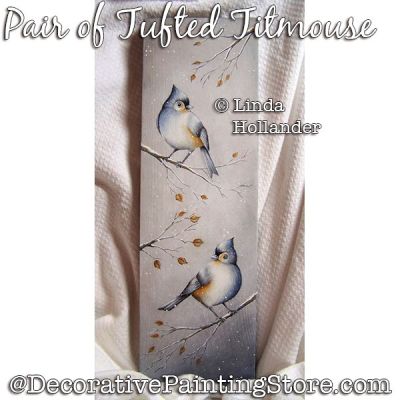 Pair of Tufted Titmouse Download Painting Pattern - Linda Hollander