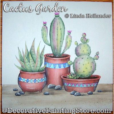Cactus Garden Plaque Painting Pattern PDF DOWNLOAD - Linda Hollander