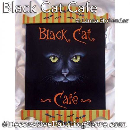 Black Cat Cafe Painting Pattern PDF DOWNLOAD - Linda Hollander