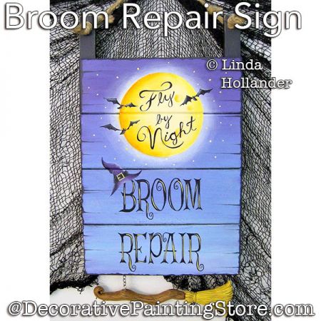 Broom Repair Sign Painting Pattern PDF DOWNLOAD - Linda Hollander