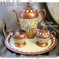 Wild Tea Set PDF Download Painting Pattern - Linda Hollander