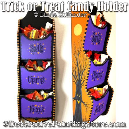 Trick or Treat Candy Holder - Linda Hollander Painting Pattern