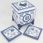 Blue Delft Floral Coaster Box and Coasters DOWNLOAD
