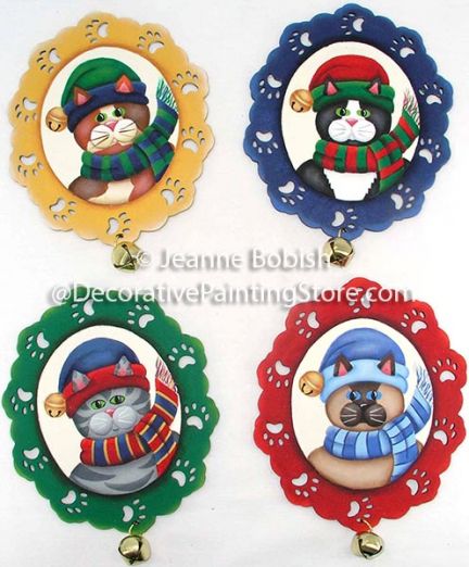 Jingle Cat Ornaments Pattern - Jeanne Bobish - PDF DOWNLOAD