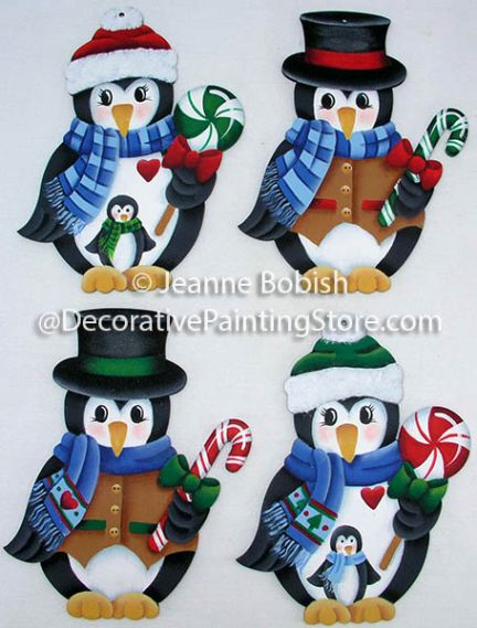 Penguins and Peppermints Ornaments Pattern - Jeanne Bobish - PDF DOWNLOAD