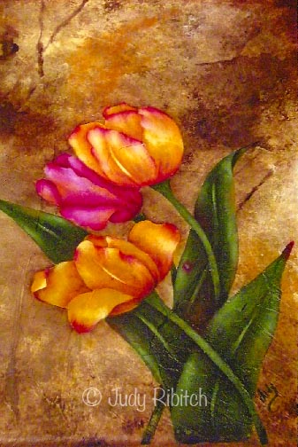 Tulips on Granite ePattern - Judy Ribitch - PDF DOWNLOAD