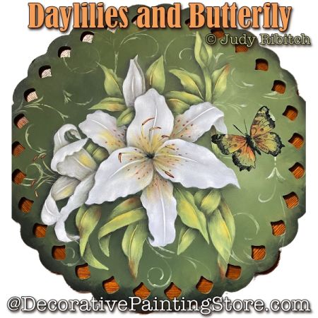 Daylilies and Butterfly Painting Pattern - Judy Ribitch