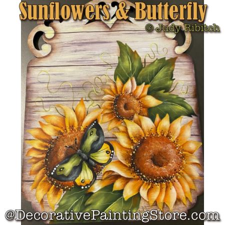 Sunflowers and Butterfly Painting Pattern - Judy Ribitch