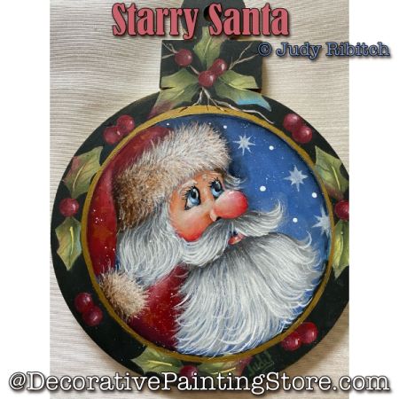 Starry Santa Painting Pattern - Judy Ribitch
