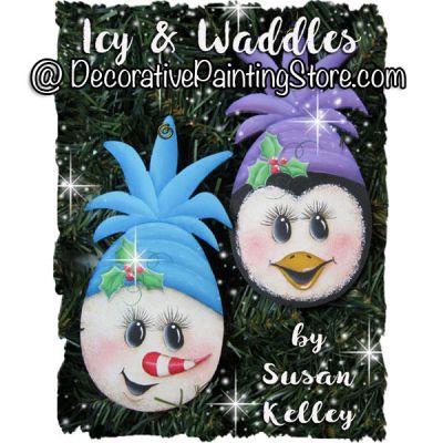Icy and Waddles Ornaments ePacket - Susan Kelley - PDF DOWNLOAD