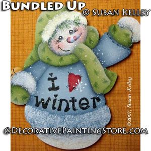 Bundled Up Ornament Painting Pattern - Susan Kelley - PDF DOWNLOAD