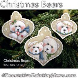 Christmas Bears Ornaments Painting Pattern PDF DOWNLOAD - Susan Kelley