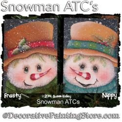 Snowman ATCs Painting Pattern PDF DOWNLOAD - Susan Kelley