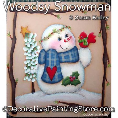 Woodsy Snowman Painting Pattern PDF DOWNLOAD - Susan Kelley