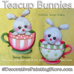 Teacup Bunnies Painting Pattern PDF DOWNLOAD - Susan Kelley