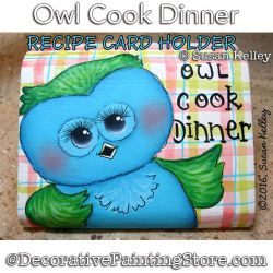 Owl Cook Dinner Painting Pattern PDF DOWNLOAD - Susan Kelley