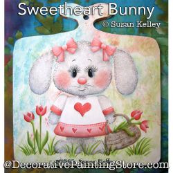 Sweet Heart Bunny Painting Pattern PDF DOWNLOAD - Susan Kelley