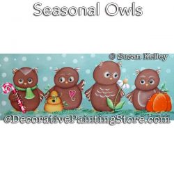 Seasonal Owls Painting Pattern PDF DOWNLOAD - Susan Kelley
