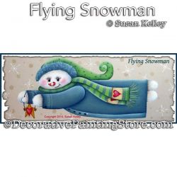 Flying Snowman Painting Pattern PDF DOWNLOAD - Susan Kelley