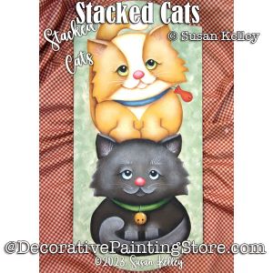 Stacked Cats - Susan Kelley - PDF DOWNLOAD Painting Pattern