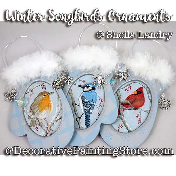 Winter Songbird Mitten Ornaments ePattern - Sheila Landry - PDF DOWNLOAD