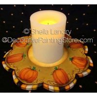 Halloween Prim Pumpkin Candle Tray ePattern - Sheila Landry