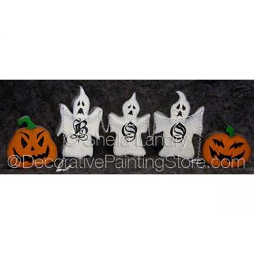 Boo Ghost Trio and Pumpkins Word Art ePattern - Sheila Landry