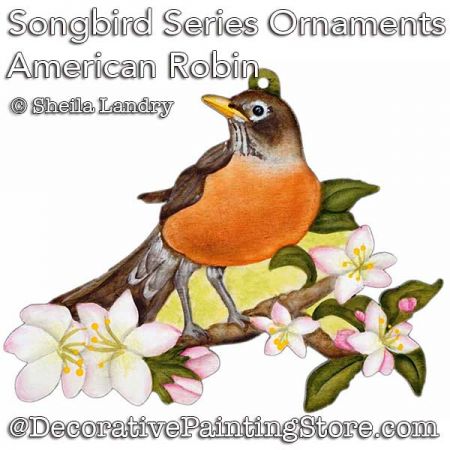 American Robin - Songbird Series Ornament ePattern - Sheila Landry