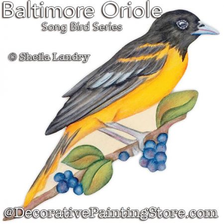 Baltimore Oriole - Songbird Series Ornament ePattern - Sheila Landry