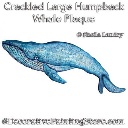 Crackled Large Humpback Whale Plaque Painting Pattern - Sheila Landry