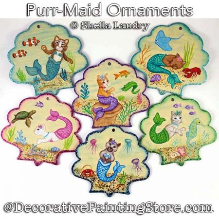 Purr-Maid Ornaments Painting Pattern - Sheila Landry