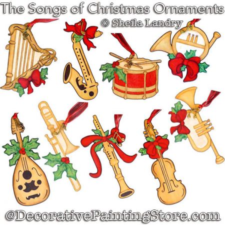 Songs of Christmas Ornaments Painting Pattern - Sheila Landry