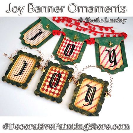 Joy Banner Ornaments Painting Pattern - Sheila Landry