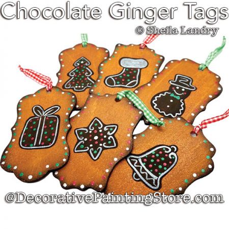 Chocolate Ginger Tags Painting Pattern - Sheila Landry