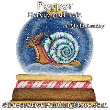 Pepper Holiday Snail Trailz Ornament Painting Pattern - Sheila Landry