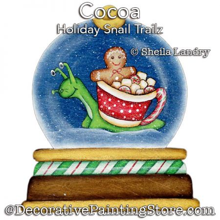 Cocoa Holiday Snail Trailz Ornament Painting Pattern - Sheila Landry
