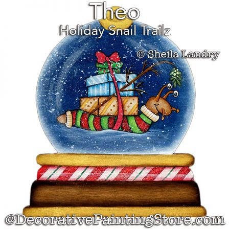 Theo Holiday Snail Trailz Ornament Painting Pattern - Sheila Landry