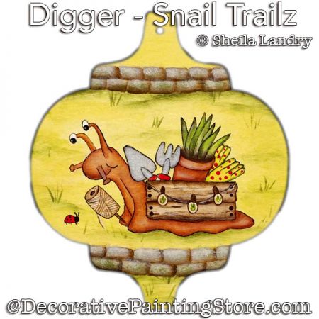 Digger - Garden Snail Trailz Ornament ePattern - Sheila Landry