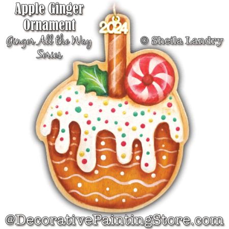 Apple Ginger Ornament - Ginger All the Way Series Painting Pattern - Sheila Landry