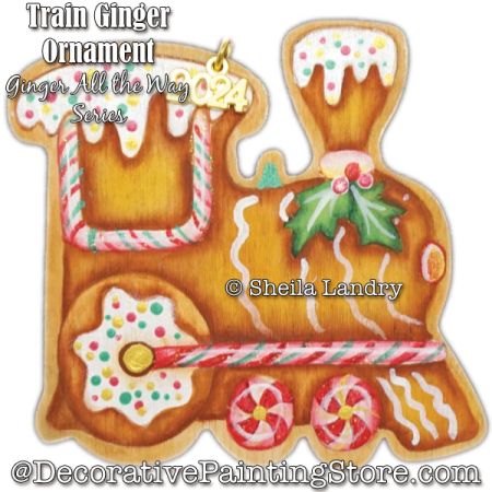 Train Ginger Ornament - Ginger All the Way Series Painting Pattern - Sheila Landry