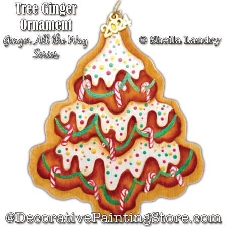 Tree Ginger Ornament - Ginger All the Way Series Painting Pattern - Sheila Landry